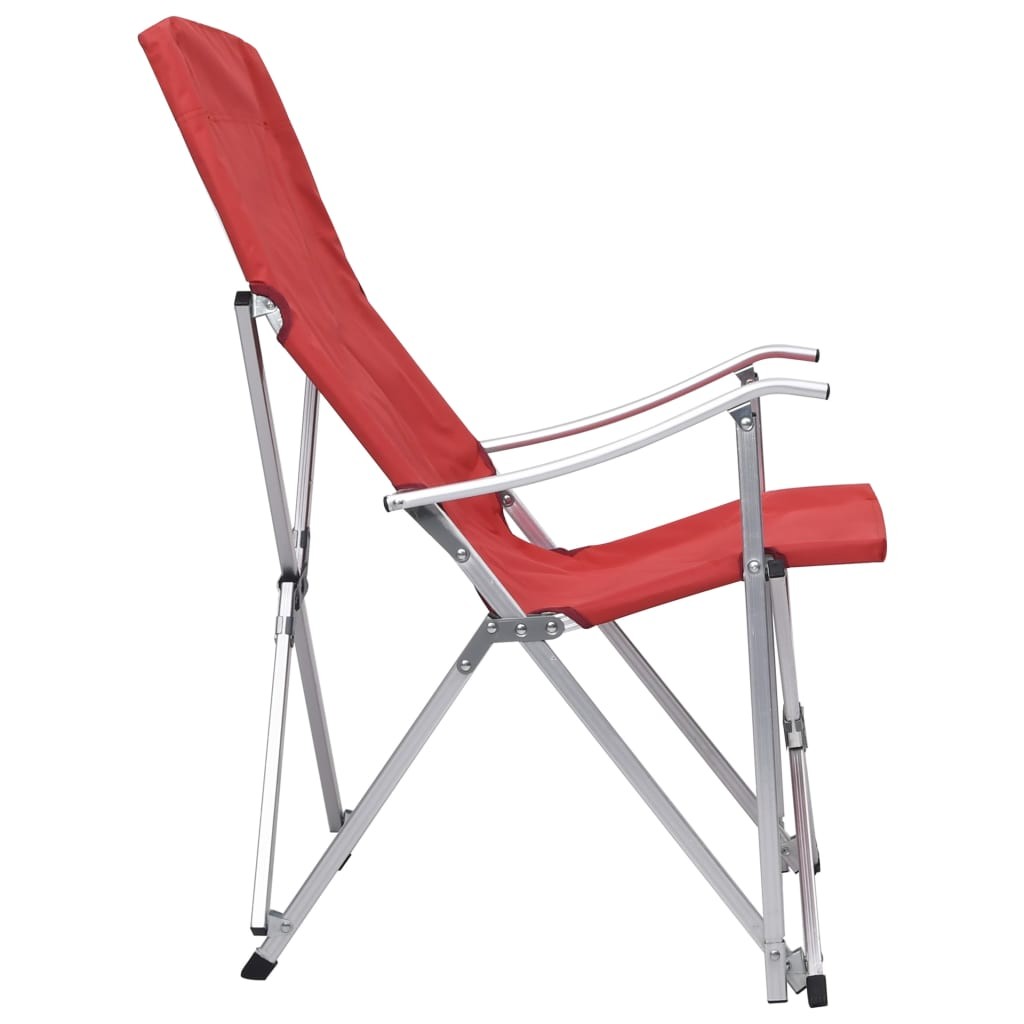 Foldable Camping Chairs 2 pcs Red